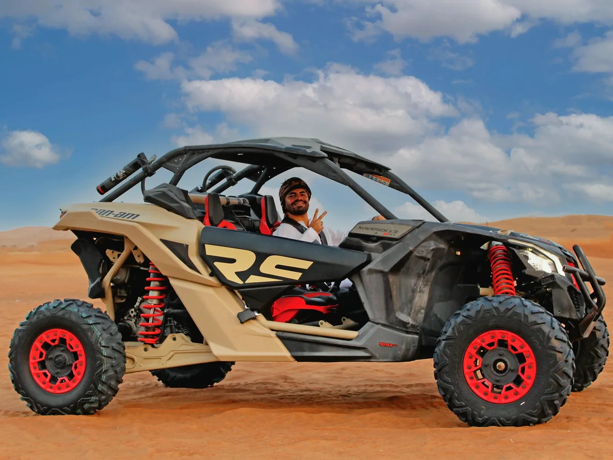 2-seater Can-Am Maverick X3 dune buggy in Dubai desert