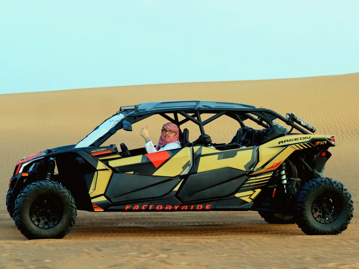 4-seater Can-Am Maverick X3 dune buggy in Dubai desert